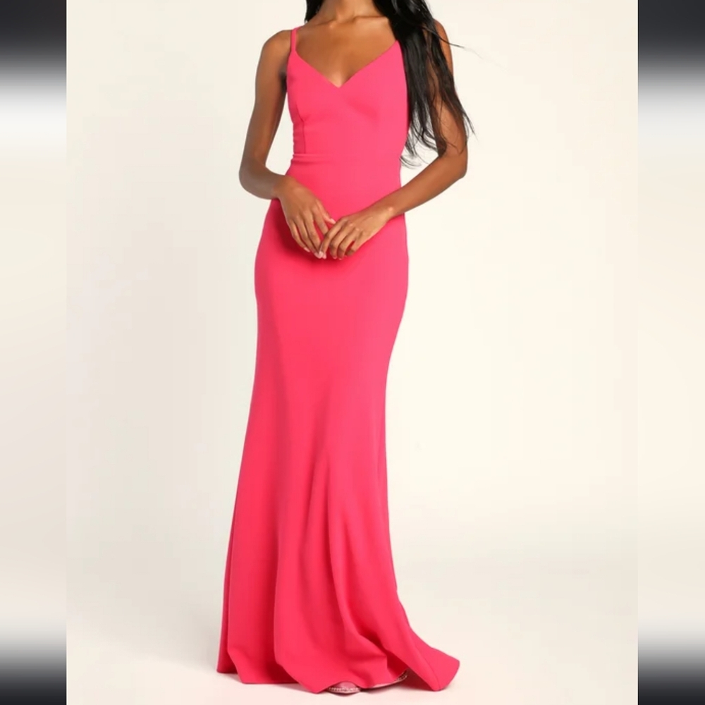 Lulu's Vibrant Pink Maxi Dress